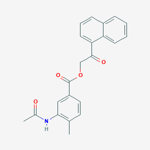 molecular formula C22H19NO4 B339118 2-(1-Naphthyl)-2-oxoethyl 3-(acetylamino)-4-methylbenzoate 