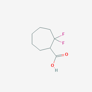 molecular formula C8H12F2O2 B3391185 2,2-Difluorocycloheptane-1-carboxylic acid CAS No. 1461714-20-4