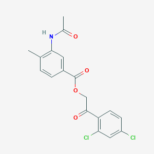 molecular formula C18H15Cl2NO4 B339121 2-(2,4-Dichlorophenyl)-2-oxoethyl 3-(acetylamino)-4-methylbenzoate 