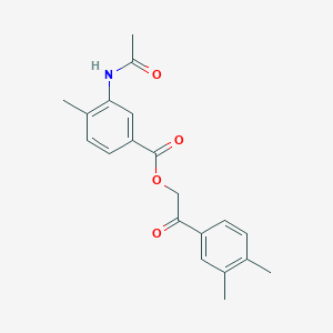 molecular formula C20H21NO4 B339122 2-(3,4-Dimethylphenyl)-2-oxoethyl 3-(acetylamino)-4-methylbenzoate 