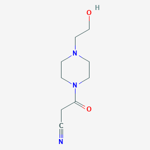 molecular formula C9H15N3O2 B3391231 3-[4-(2-Hydroxyethyl)piperazin-1-yl]-3-oxopropanenitrile CAS No. 15029-35-3