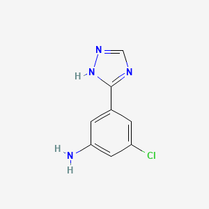 molecular formula C8H7ClN4 B3391264 3-Chloro-5-(1H-1,2,4-triazol-3-YL)aniline CAS No. 1532897-35-0