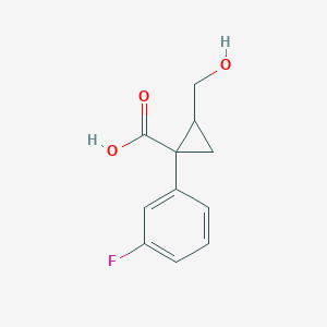 molecular formula C11H11FO3 B3391281 1-(3-Fluorophenyl)-2-(hydroxymethyl)cyclopropane-1-carboxylic acid CAS No. 1547707-34-5