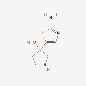 molecular formula C7H11N3OS B3391310 3-(2-Amino-1,3-thiazol-5-yl)pyrrolidin-3-ol CAS No. 1564593-56-1