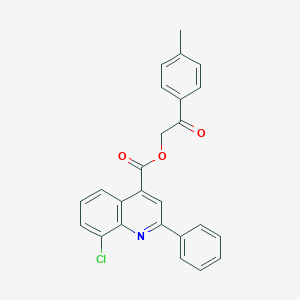 molecular formula C25H18ClNO3 B339132 2-(4-Methylphenyl)-2-oxoethyl 8-chloro-2-phenylquinoline-4-carboxylate 