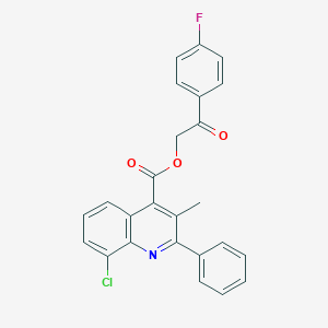 molecular formula C25H17ClFNO3 B339135 2-(4-Fluorophenyl)-2-oxoethyl 8-chloro-3-methyl-2-phenylquinoline-4-carboxylate 