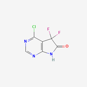 molecular formula C6H2ClF2N3O B3391356 4-chloro-5,5-difluoro-5H,6H,7H-pyrrolo[2,3-d]pyrimidin-6-one CAS No. 1638763-60-6