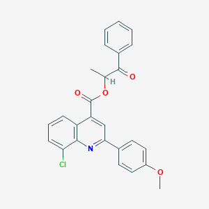 molecular formula C26H20ClNO4 B339136 1-Methyl-2-oxo-2-phenylethyl 8-chloro-2-(4-methoxyphenyl)-4-quinolinecarboxylate 
