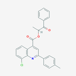 molecular formula C26H20ClNO3 B339140 1-Oxo-1-phenylpropan-2-yl 8-chloro-2-(4-methylphenyl)quinoline-4-carboxylate 