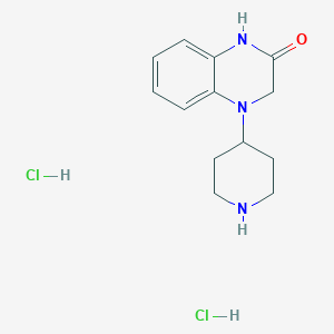 molecular formula C13H19Cl2N3O B3391449 4-(Piperidin-4-yl)-1,2,3,4-tetrahydroquinoxalin-2-one dihydrochloride CAS No. 1803593-56-7