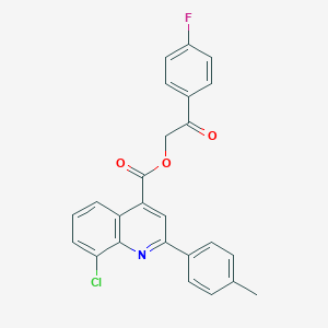 molecular formula C25H17ClFNO3 B339150 2-(4-Fluorophenyl)-2-oxoethyl 8-chloro-2-(4-methylphenyl)quinoline-4-carboxylate 