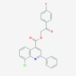 molecular formula C24H15ClFNO3 B339151 2-(4-Fluorophenyl)-2-oxoethyl 8-chloro-2-phenylquinoline-4-carboxylate 