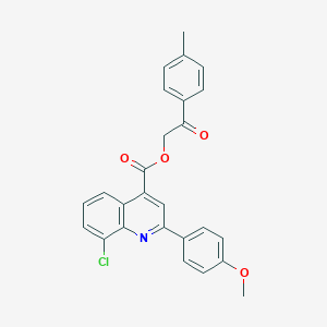 molecular formula C26H20ClNO4 B339153 2-(4-Methylphenyl)-2-oxoethyl 8-chloro-2-(4-methoxyphenyl)quinoline-4-carboxylate 