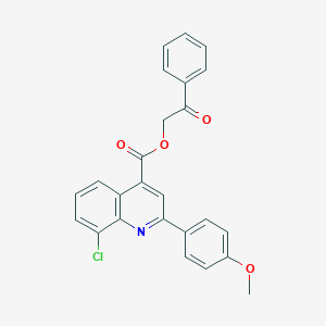 molecular formula C25H18ClNO4 B339154 2-Oxo-2-phenylethyl 8-chloro-2-(4-methoxyphenyl)quinoline-4-carboxylate 
