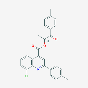 molecular formula C27H22ClNO3 B339156 1-(4-Methylphenyl)-1-oxopropan-2-yl 8-chloro-2-(4-methylphenyl)quinoline-4-carboxylate 