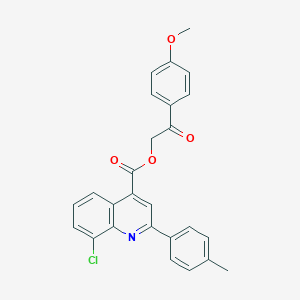 molecular formula C26H20ClNO4 B339157 2-(4-Methoxyphenyl)-2-oxoethyl 8-chloro-2-(4-methylphenyl)-4-quinolinecarboxylate 