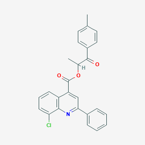 molecular formula C26H20ClNO3 B339158 1-(4-Methylphenyl)-1-oxopropan-2-yl 8-chloro-2-phenylquinoline-4-carboxylate 