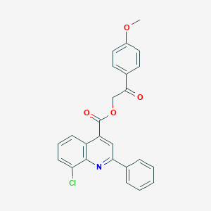 molecular formula C25H18ClNO4 B339159 2-(4-Methoxyphenyl)-2-oxoethyl 8-chloro-2-phenylquinoline-4-carboxylate 