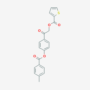 molecular formula C21H16O5S B339165 2-{4-[(4-Methylbenzoyl)oxy]phenyl}-2-oxoethyl 2-thiophenecarboxylate 