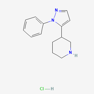 3-(1-phenyl-1H-pyrazol-5-yl)piperidine hydrochloride