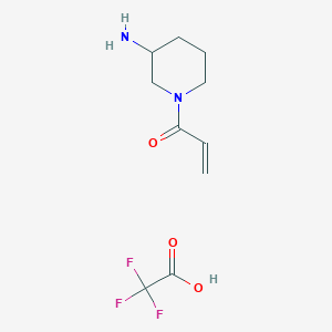 molecular formula C10H15F3N2O3 B3391681 1-(3-Aminopiperidin-1-yl)prop-2-en-1-one, trifluoroacetic acid CAS No. 1955553-64-6