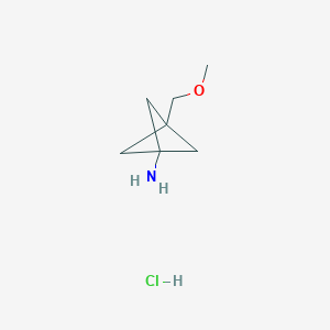 molecular formula C7H14ClNO B3391790 3-(Methoxymethyl)bicyclo[1.1.1]pentan-1-amine hydrochloride CAS No. 2227205-31-2