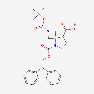 molecular formula C27H30N2O6 B3391848 2-Boc-5-fmoc-2,5-diazaspiro[3.4]octane-8-carboxylic acid CAS No. 2377031-23-5