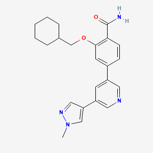 molecular formula C23H26N4O2 B3391852 2-(Cyclohexylmethoxy)-4-(5-(1-methyl-1H-pyrazol-4-yl)pyridin-3-yl)benzamide CAS No. 2408852-85-5
