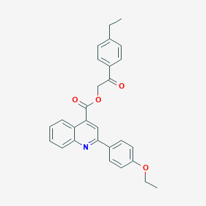 molecular formula C28H25NO4 B339188 2-(4-Ethylphenyl)-2-oxoethyl 2-(4-ethoxyphenyl)-4-quinolinecarboxylate 