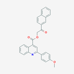 molecular formula C29H21NO4 B339191 2-(p-Anisyl)-4-quinolinecarboxylic acid 2-naphthylcarbonylmethyl ester 