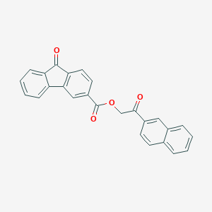 molecular formula C26H16O4 B339194 2-(2-naphthyl)-2-oxoethyl 9-oxo-9H-fluorene-3-carboxylate 