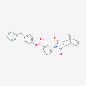 molecular formula C29H23NO4 B339206 4-benzylphenyl 3-(1,3-dioxo-1,3,3a,4,7,7a-hexahydro-2H-4,7-methanoisoindol-2-yl)benzoate 