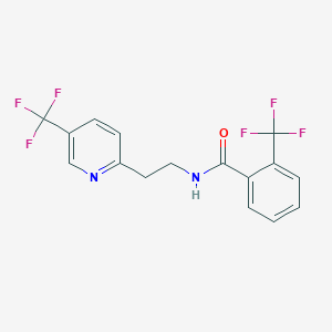 molecular formula C16H12F6N2O B3392060 2-(Trifluoromethyl)-N-{2-[5-(trifluoromethyl)pyridin-2-yl]ethyl}benzamide CAS No. 658066-16-1