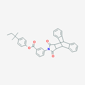 molecular formula C36H31NO4 B339208 [4-(2-Methylbutan-2-yl)phenyl] 3-(16,18-dioxo-17-azapentacyclo[6.6.5.02,7.09,14.015,19]nonadeca-2,4,6,9,11,13-hexaen-17-yl)benzoate 