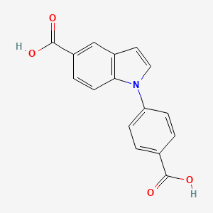 molecular formula C16H11NO4 B3392097 1-(4-Carboxyphenyl)-1H-indole-5-carboxylic acid CAS No. 71935-16-5