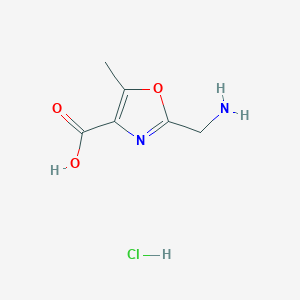 molecular formula C6H9ClN2O3 B3392167 2-(Aminomethyl)-5-methyl-1,3-oxazole-4-carboxylic acid hydrochloride (1:1) CAS No. 851372-56-0