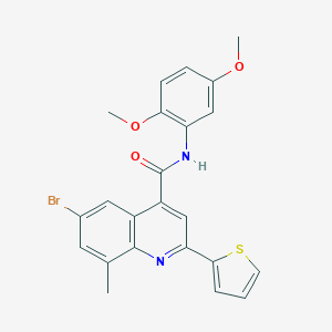 molecular formula C23H19BrN2O3S B339221 6-bromo-N-(2,5-dimethoxyphenyl)-8-methyl-2-(2-thienyl)-4-quinolinecarboxamide 