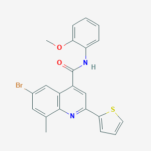 molecular formula C22H17BrN2O2S B339222 6-bromo-N-(2-methoxyphenyl)-8-methyl-2-(2-thienyl)-4-quinolinecarboxamide 