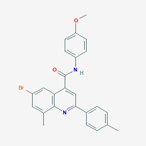 molecular formula C25H21BrN2O2 B339224 6-bromo-N-(4-methoxyphenyl)-8-methyl-2-(4-methylphenyl)quinoline-4-carboxamide 
