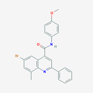 molecular formula C24H19BrN2O2 B339225 6-bromo-N-(4-methoxyphenyl)-8-methyl-2-phenylquinoline-4-carboxamide 
