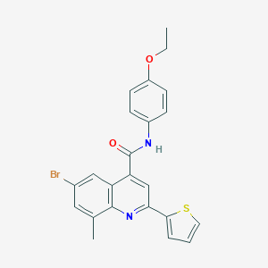 molecular formula C23H19BrN2O2S B339226 6-bromo-N-(4-ethoxyphenyl)-8-methyl-2-(2-thienyl)-4-quinolinecarboxamide 