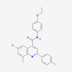 molecular formula C26H23BrN2O2 B339227 6-bromo-N-(4-ethoxyphenyl)-8-methyl-2-(4-methylphenyl)quinoline-4-carboxamide 