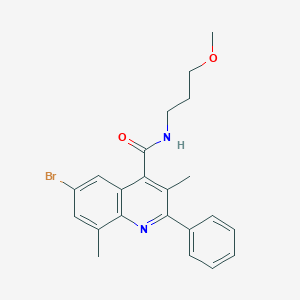 6-bromo-N-(3-methoxypropyl)-3,8-dimethyl-2-phenylquinoline-4-carboxamide