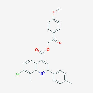 molecular formula C27H22ClNO4 B339260 2-(4-Methoxyphenyl)-2-oxoethyl 7-chloro-8-methyl-2-(4-methylphenyl)-4-quinolinecarboxylate 