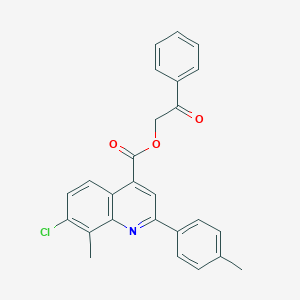 molecular formula C26H20ClNO3 B339261 2-Oxo-2-phenylethyl 7-chloro-8-methyl-2-(4-methylphenyl)-4-quinolinecarboxylate 