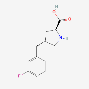 molecular formula C12H14FNO2 B3392663 (2S,4R)-4-(3-Fluorobenzyl)pyrrolidine-2-carboxylic acid CAS No. 1217684-74-6