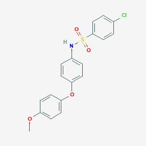 molecular formula C19H16ClNO4S B339269 4-chloro-N-[4-(4-methoxyphenoxy)phenyl]benzenesulfonamide 