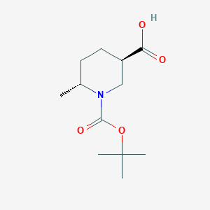 molecular formula C12H21NO4 B3392697 trans-6-Methyl-piperidine-1,3-dicarboxylic acid 1-tert-butyl ester CAS No. 1253200-91-7