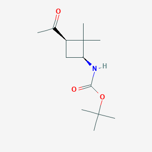molecular formula C13H23NO3 B3392715 [S,R]-(3-Acetyl-2,2-dimethyl-cyclobutyl)-carbamic acid tert-butyl ester CAS No. 1260589-93-2