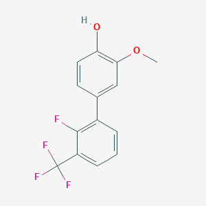 molecular formula C14H10F4O2 B3392735 4-(2-Fluoro-3-trifluoromethylphenyl)-2-methoxyphenol CAS No. 1262001-60-4